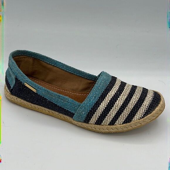 Kaanas Striped Blue/White Espadrilles With Blue Trim Size 7 / EU 37 - Picture 13 of 13